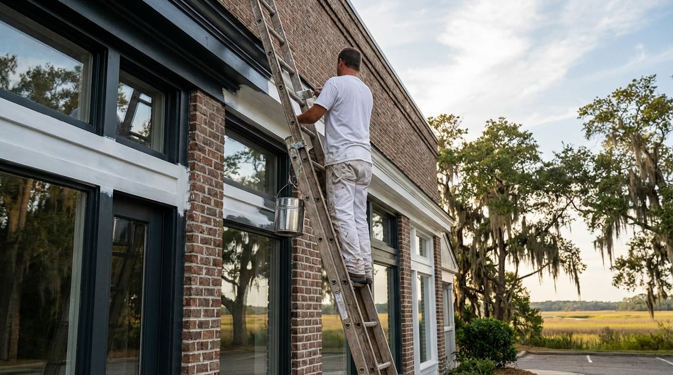 Office building exterior painting